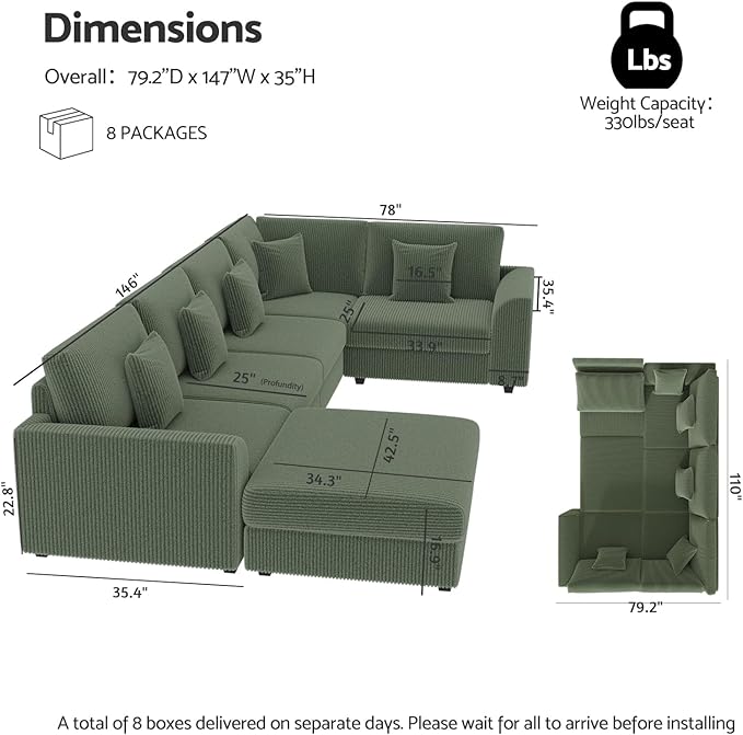 Oversized Modular Sectional Sofa