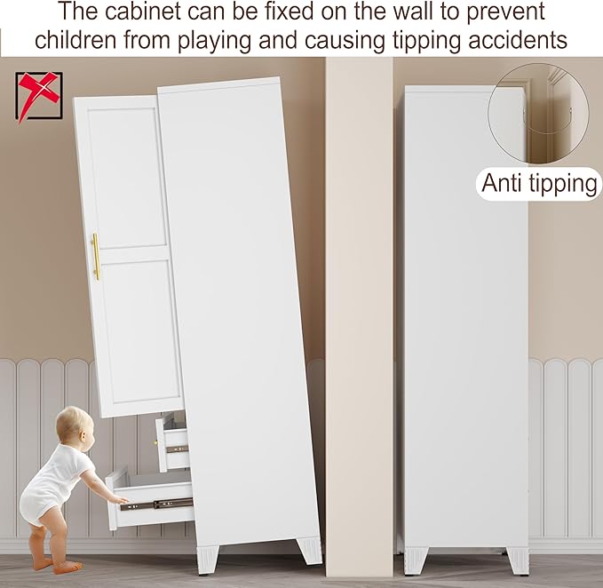 erosoei Metal Armoire Wardrobe Closet, 71 "Metal Clothing Storage Cabinet