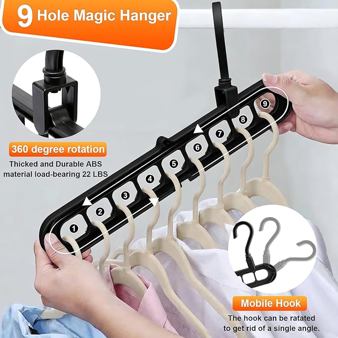 Magic Space Saving Hangers, 7 Pack Multi-Functional Closet Organizers and