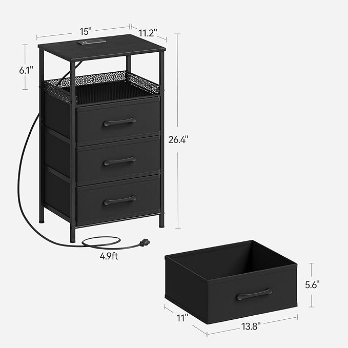 JARHETUN Nightstand Set of 2, Night Stands