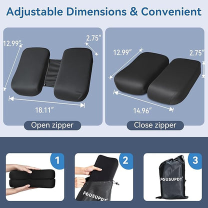 Adjustable Seat Cushion, Memory Foam Office Chair Cushion, Car Seat Cushion, Foldable Travel Cushion for Tailbone Pain, Sciatica Pain Relief, Lifting Cushion for Sitting, Driving, Traveling(Medium)