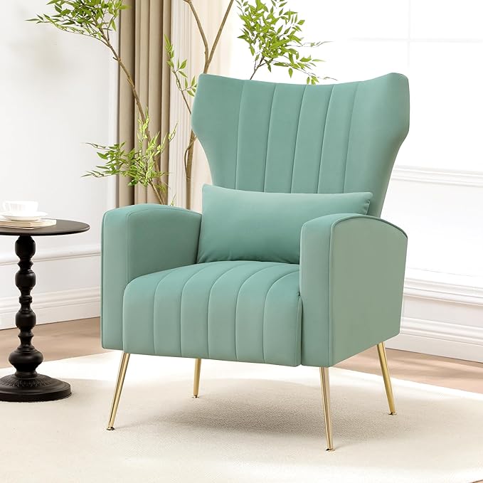 Accent Chairs Set of 2, Upholstered Living Room Chairs, High Back Arm Chairs