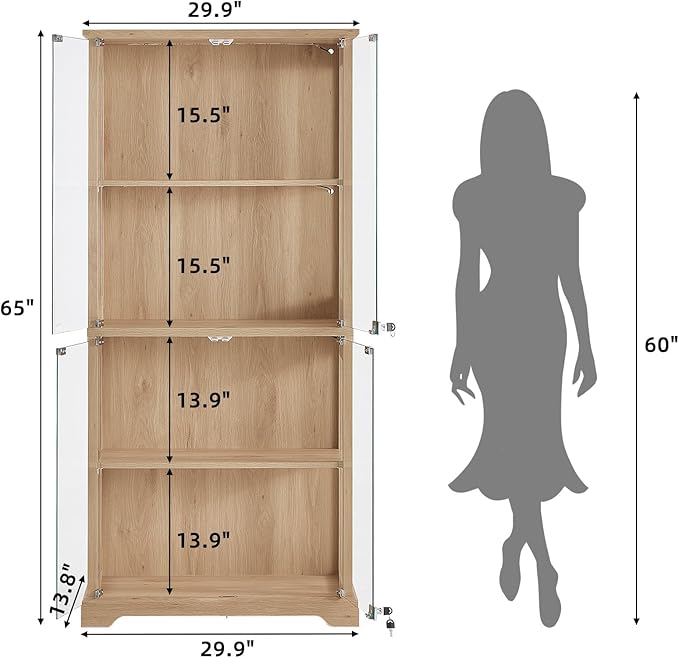 LELELINKY Farmhouse Display Cabinet