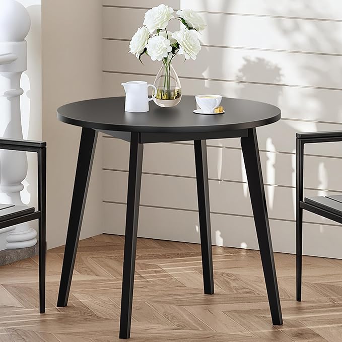 HOOBRO Bamboo Dining Table, Round Dining Table