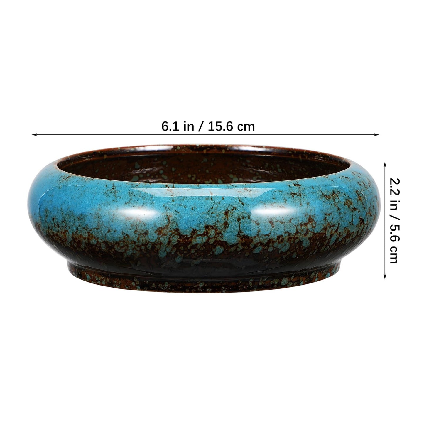 Toddmomy Lotus Planter Bowl 6.88 Inch Round Shallow Plant Pot with Drainage Hole Decorative Succulent Planter for Indoor Bonsai and Flower Plants