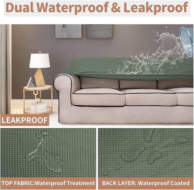 Easy-Going 100% Waterproof Oversized Loveseat Couch Cover, Dual Waterproof Sofa