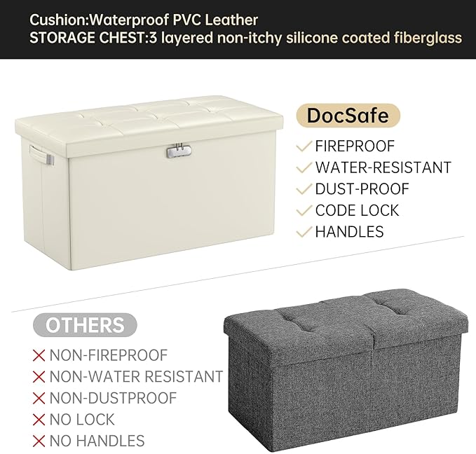 DocSafe Storage Ottoman Bench