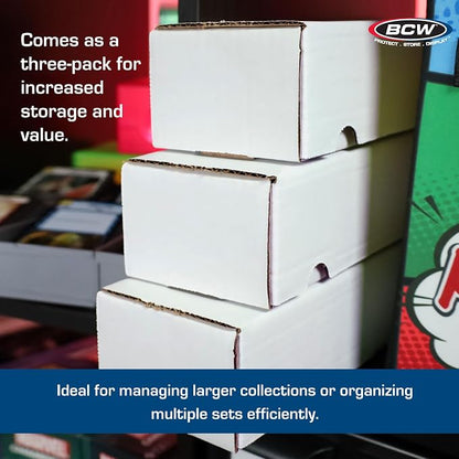 BCW 800ct Trading Card Storage Boxes - 3 Pack | Organizer for Sports Cards, MTG, Pokemon, and Card Games