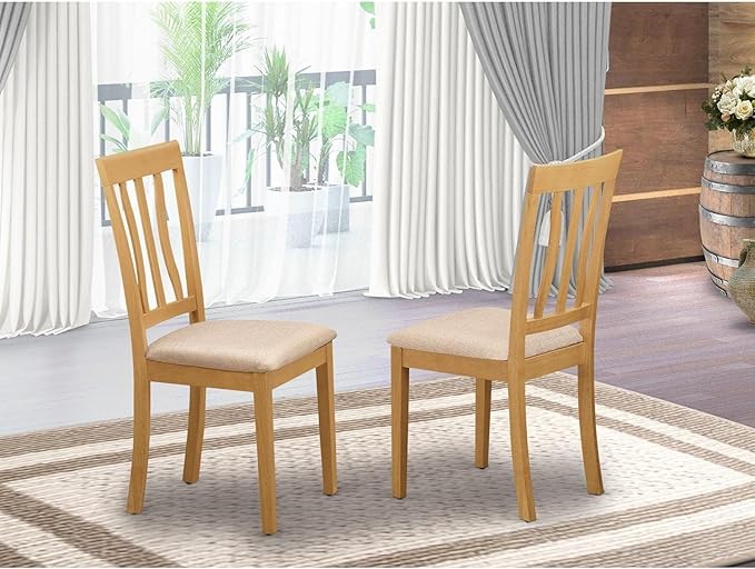 East West Furniture ANC-OAK-C Antique Dining Chairs