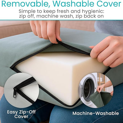 Vive Seat and Chair Cushion - Easy Rise for Elderly for Office, Wheelchair, Desk, Car & Couch - For Computer Use - Foam Sofa Pad With Cover - For Adults/Seniors - Relief for Back, Tailbone or Sciatica