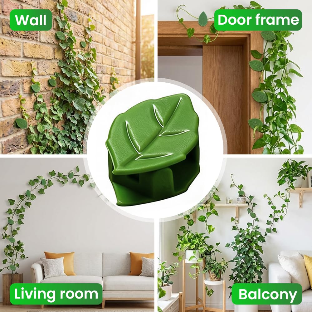 30 Pcs Plant Climbing Wall Fixture Clips with Acrylic Adhesive Stickers, Leaf Fixer Invisible Wall Vines Fixing Clips Self-Adhesive Hook Plant Vine Traction for Indoor Outdoor Decoration (30 Pcs)