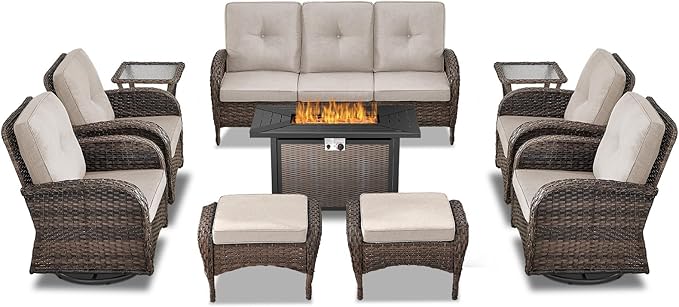 Belord Expansive 10 Pieces Outdoor Patio Furniture Set