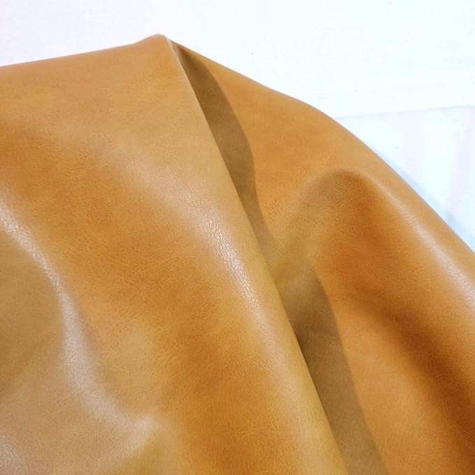 Caramel Light Tan Soft Faux Vegan PU Leather by The Yard Synthetic Pleather 0.9