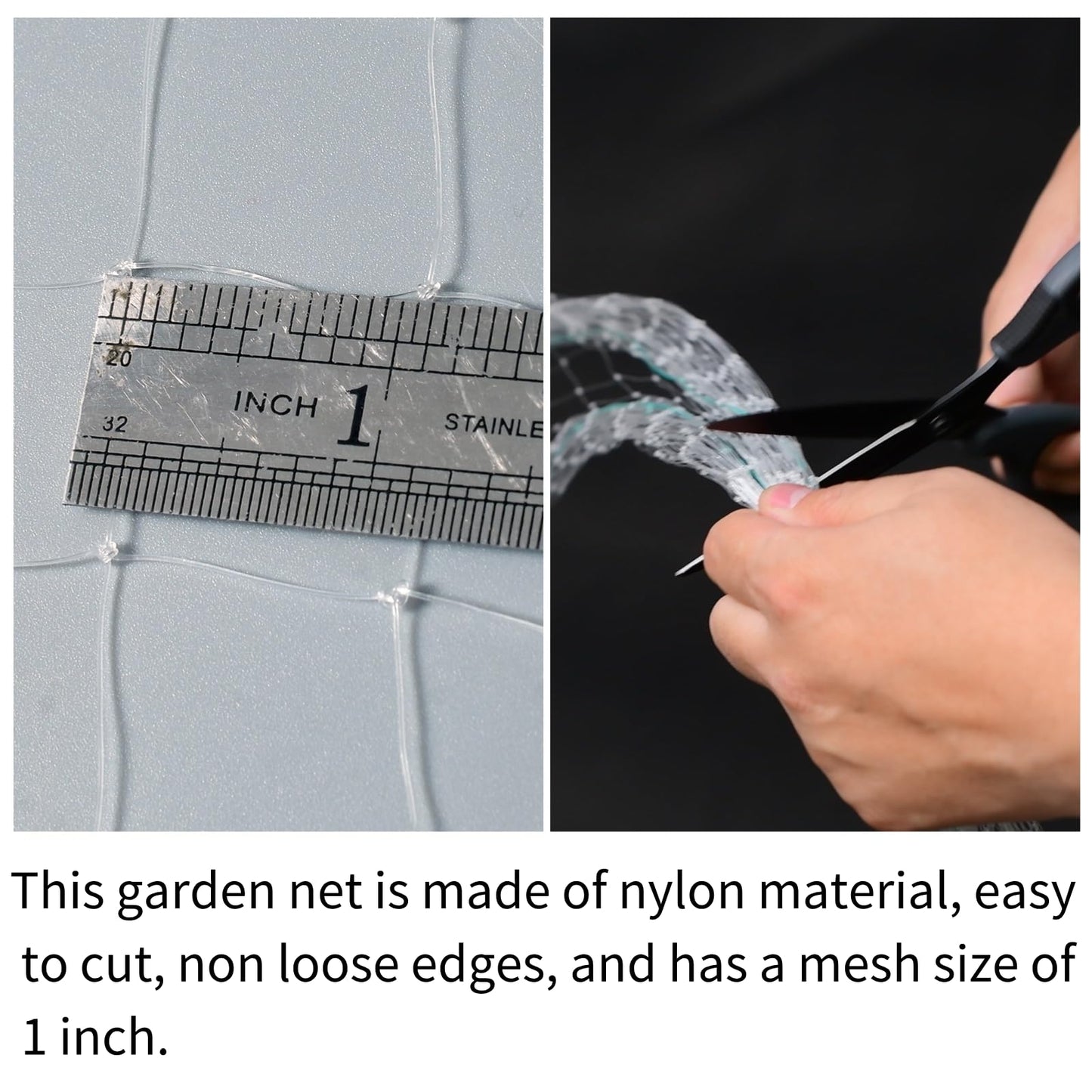 VBWSL Bird Netting, 9 x 50 Feet, 1-inch Square Mesh, Heavy Duty Nylon Garden Protection Against Birds (9X50FT-1'')
