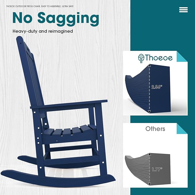 THOEOE Oversized Rocking Chair Set of 8, Outdoor Rocking Chair