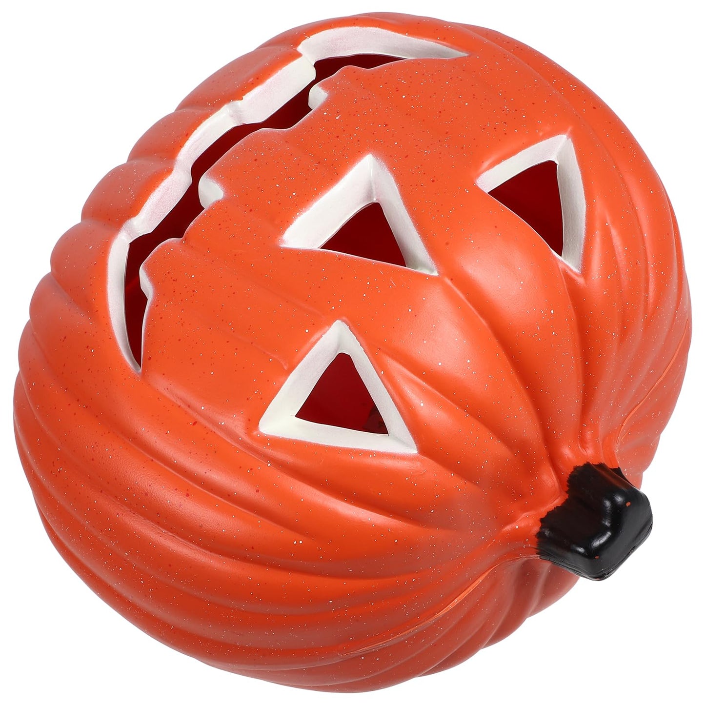Toddmomy Halloween Pumpkin Lantern Decoration with Led Light Hollow Light up Jack-O-Lantern for Indoor and Outdoor Tabletop Halloween Decorations 8.27X6.3X7.87 Inches