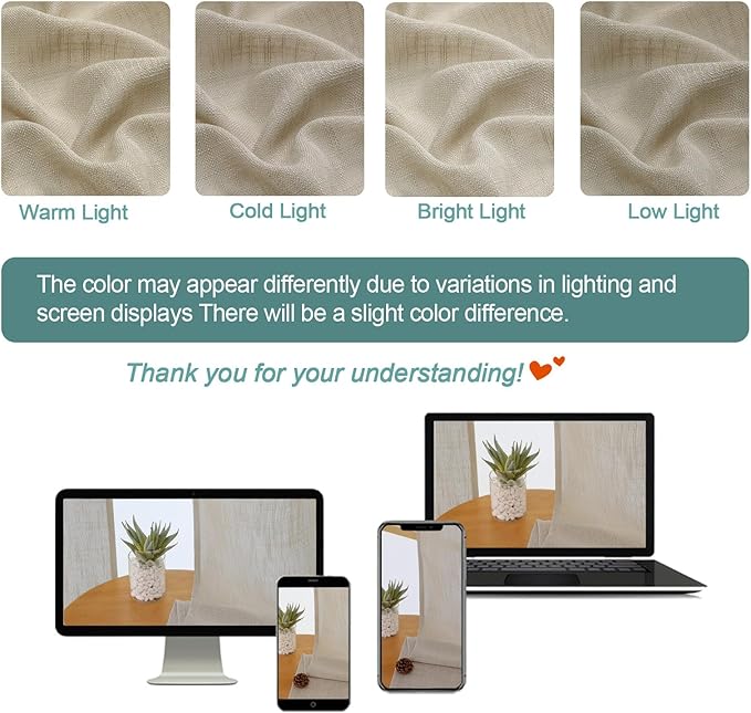 Chyhomenyc Semi Sheer Curtains 96 Inches Long 2 Panels