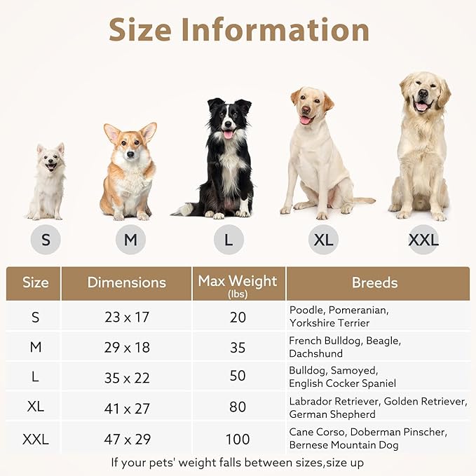 JOEJOY XL Dog Bed for Large Dogs up to 80 lbs, Fits 41" & 42" Crates, Orthopedic Egg Crate Foam Pet Bed with Washable Cover & Waterproof Liner, Non-Slip Bottom (41"x27", Brown)