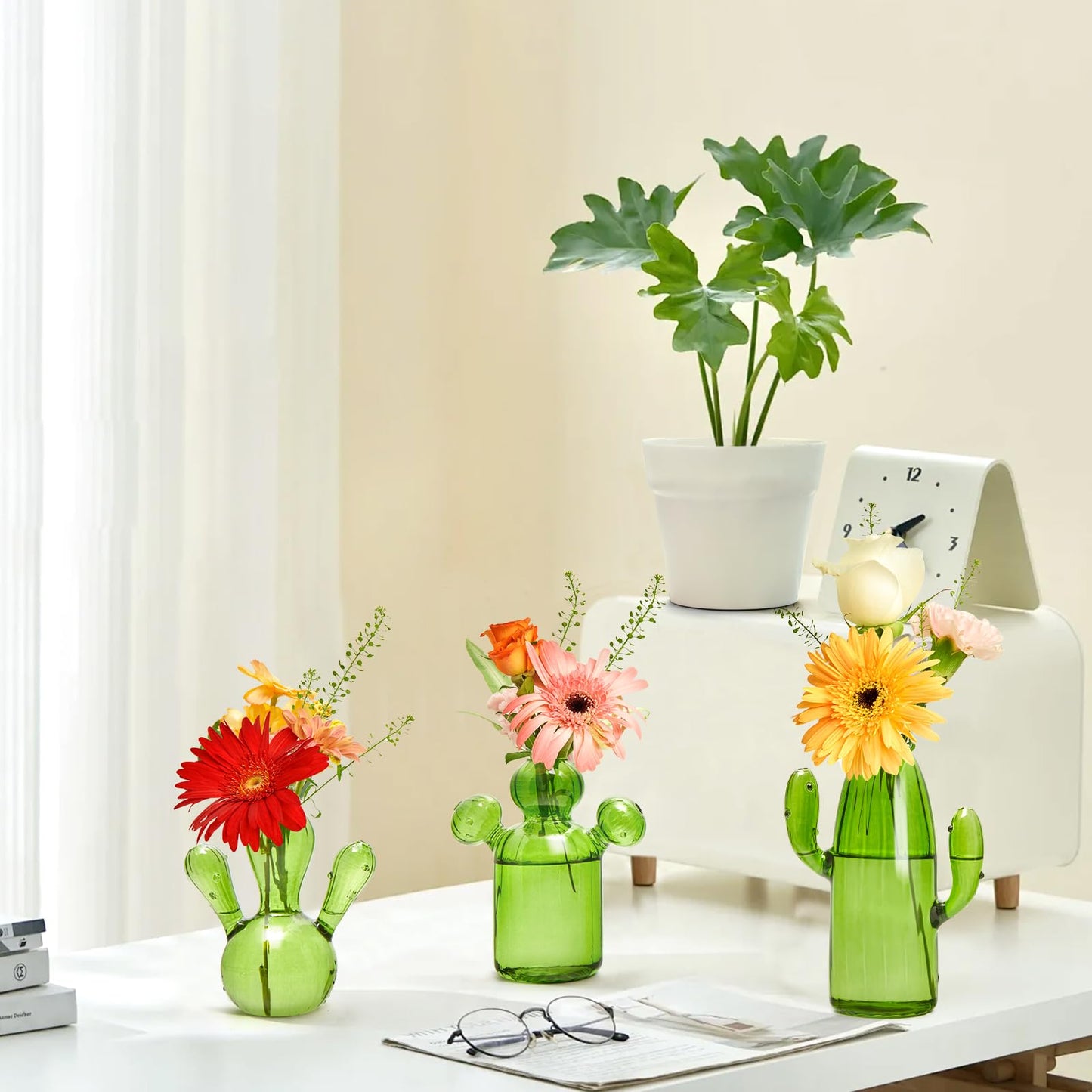 XXXFLOWER Cactus Plant Propagation Station Terrarium Jars for Plant Cuttings Air Plant Holders Unique Glass Flower Vase for Hydroponics Plants for Plant Lovers Home Garden Decor