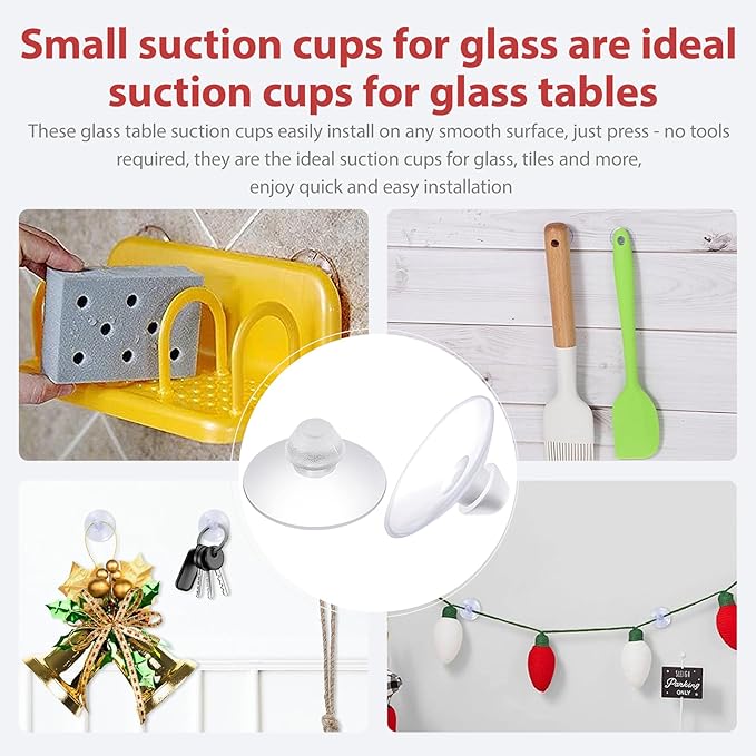20-Pack Transparent Anti-Collision Suction Cups, 30mm/0.7" Mark-Free Design