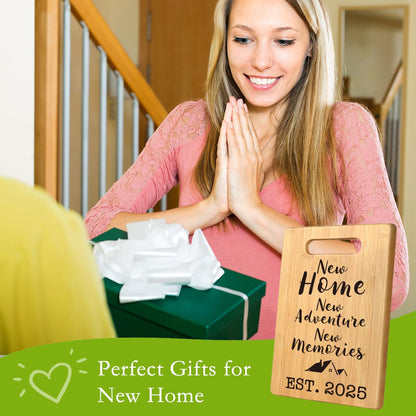 MY-ALVVAYS House Warming Gifts New Home, Perfect House Warming Gifts, New Home Gift Idea for Women Men Homeowner, New Apartment Essentials, New Home New Adventure New Memories 2025 Cutting Board