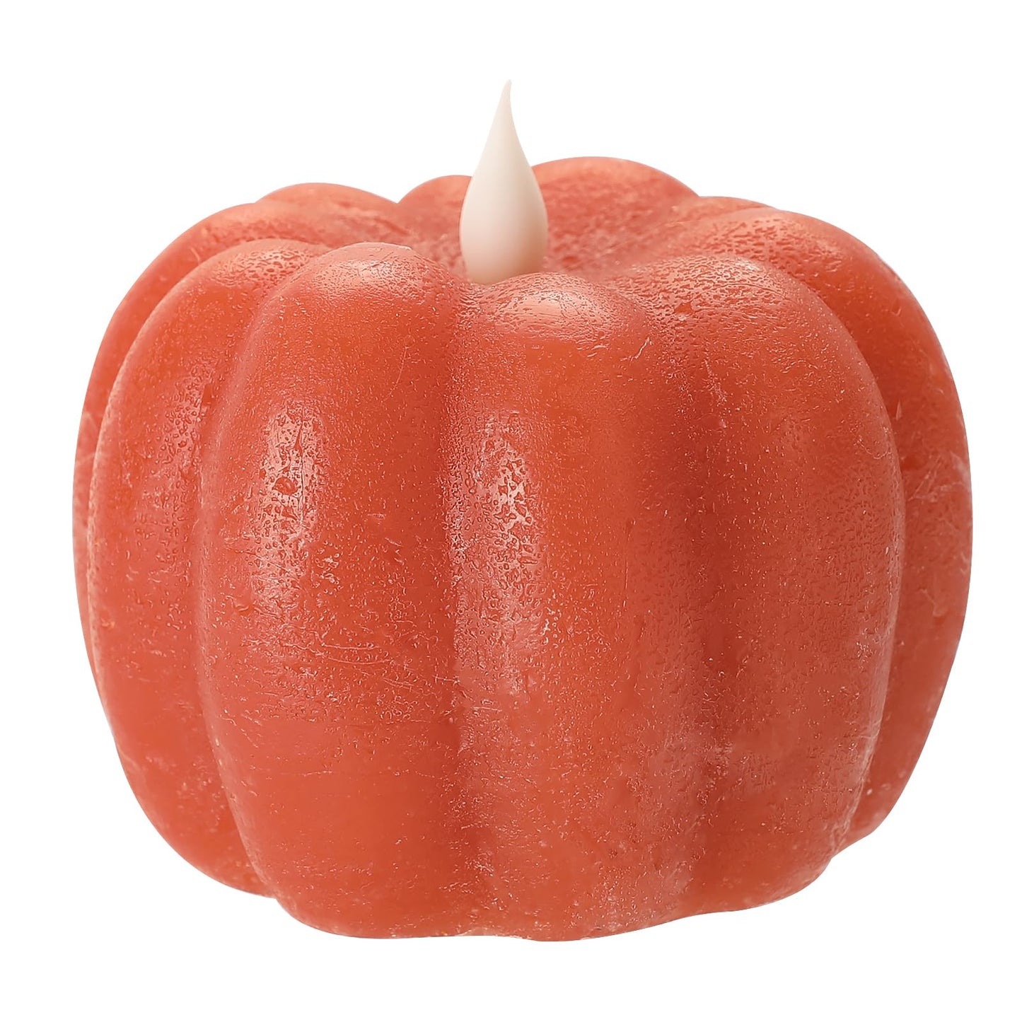 Fall Decor Pumpkin Flameless Candles - Battery Powered LED Pumpkin Flickering Candle with Timer Remote Control, Thanksgiving Gifts, Autumn Farmhouse Rustic Harvest Decor for Indoor (Orange)