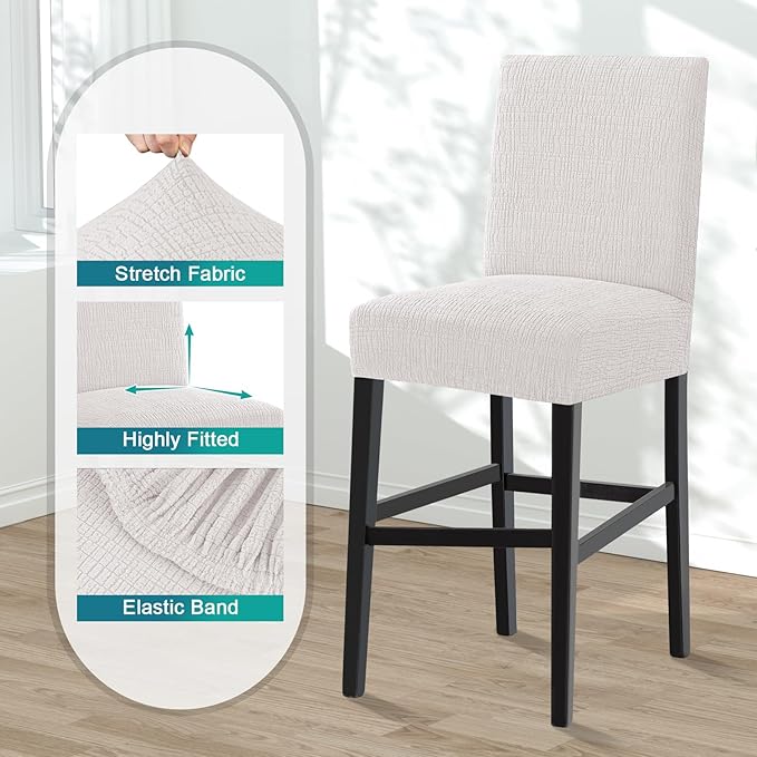 Turquoize 100% Waterproof Bar Stool Cover Stretch Washable Barstool Seat Covers