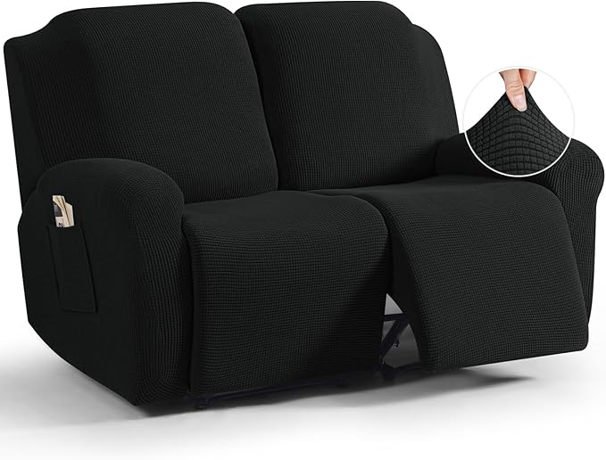 TAOCOCO Recliner Loveseat Slipcover, 6 Pieces Dual Recliner Sofa Covers