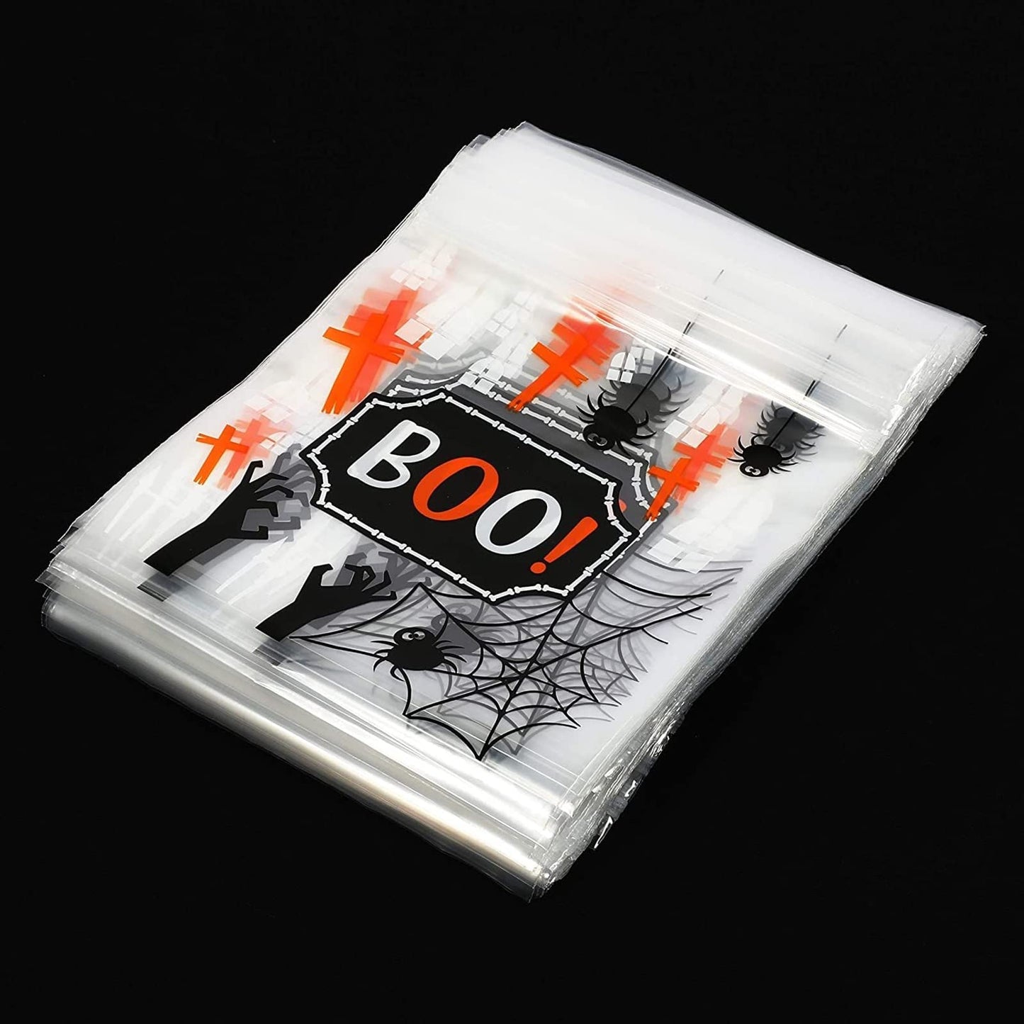 Spooky Central Resealable Treat & Snack Bags - 7.25 x 6.7 In Clear Plastic - 120 Pack - Zip Top & Reusable Bulk Party Favor & Candy Packaging Pouches