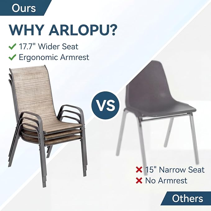 Arlopu 5 Piece Outdoor Patio Dining Set, Porch Furniture