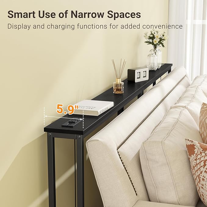 ELYKEN 5.9" Narrow Console Sofa Table