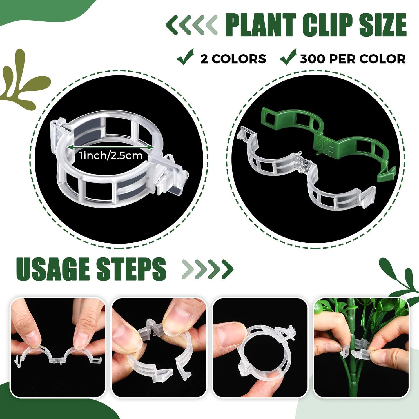 Vesici 600 Pcs Tomato Clips Garden Plant Support Clips for Climbing Plants Plastic Trellis for Climbing Vegetable Grape Vine Cucumber Flower Outdoor Indoor to Grow Upright Makes Healthier