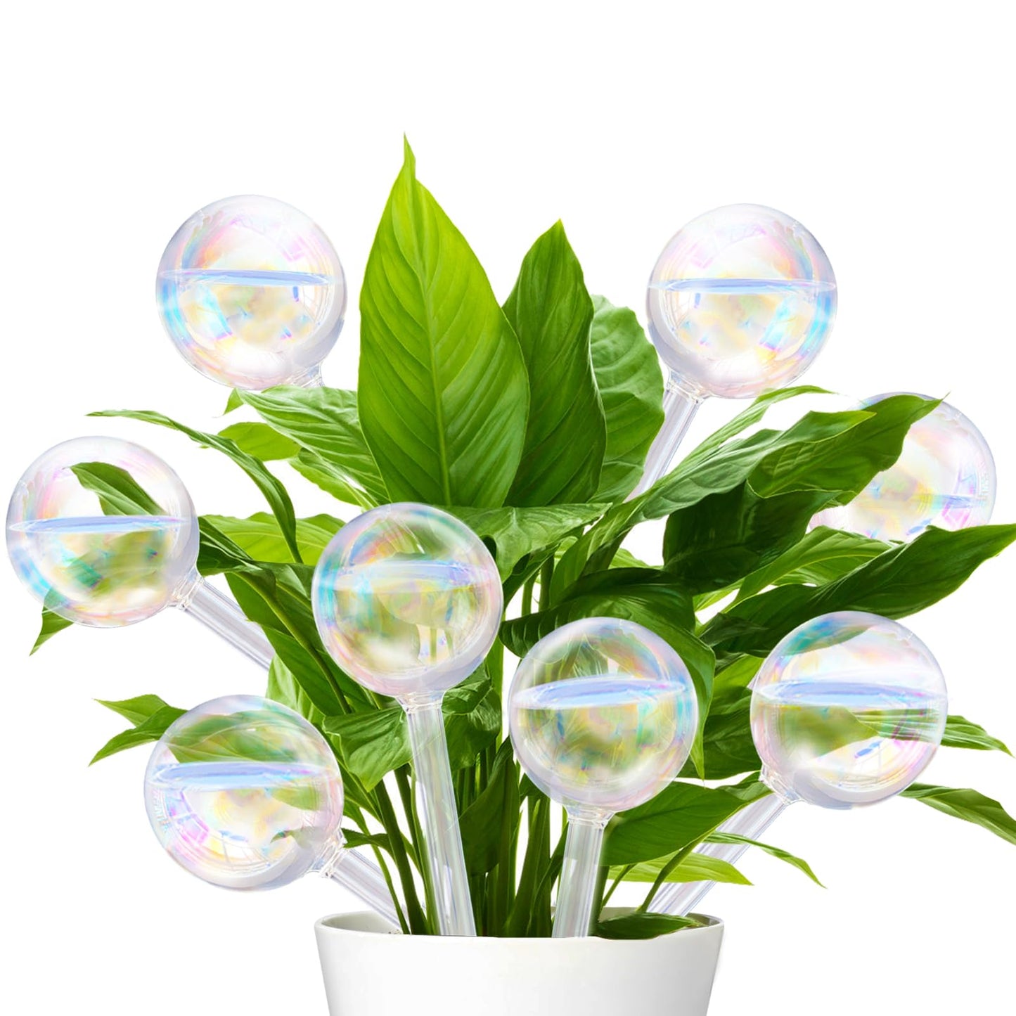 Pynqdfu 8 Pcs Plant Watering Globes,Glass Rainbow Gradient Plant Watering Globes,Self Watering Planter Insert,Automatic Plant Watering Devices for Indoor Outdoor,Flowerpot,Hanging Plants,Home Garden