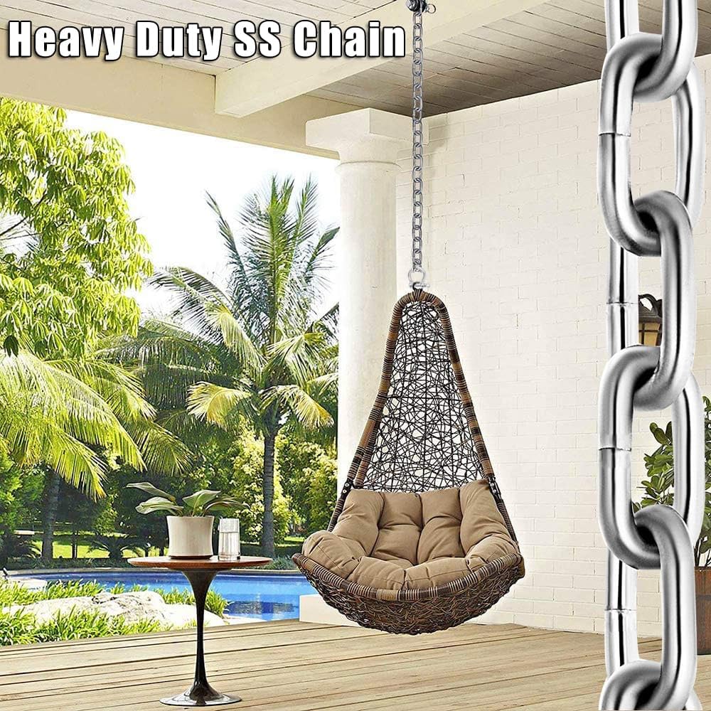 Stainless Steel Chain, Lsqurel 5/16inch Heavy Duty Chain Link Chain 13ft Safety Chain Utility Chain Metal Chain for Indoor and Outdoor (5/16in-13ft)