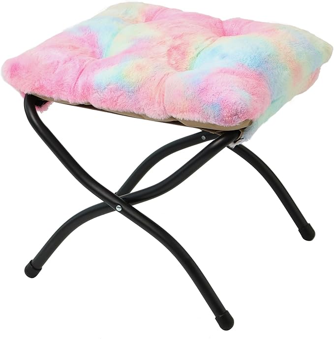 15" Folding Ottoman, Foldable Footrest Stool, Portable Small Foot Stool