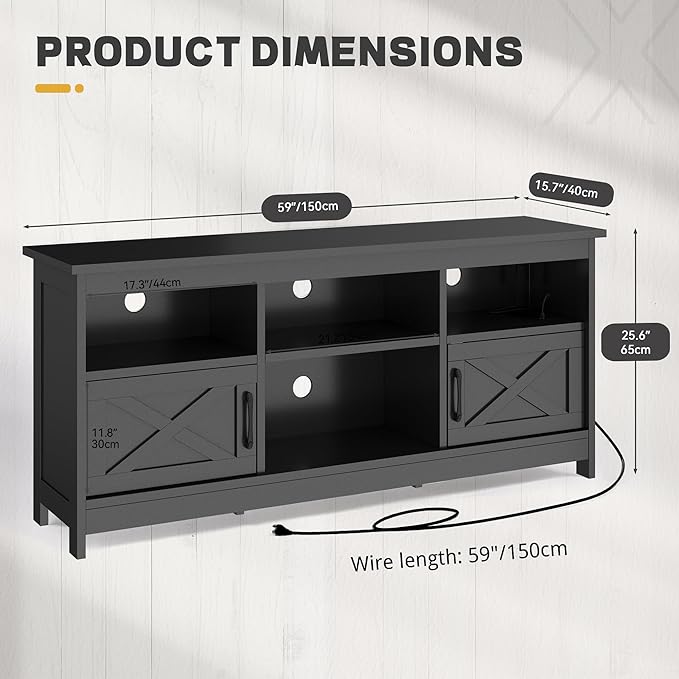 YITAHOME TV Stand for 65 Inch TVs, Entertainment Center
