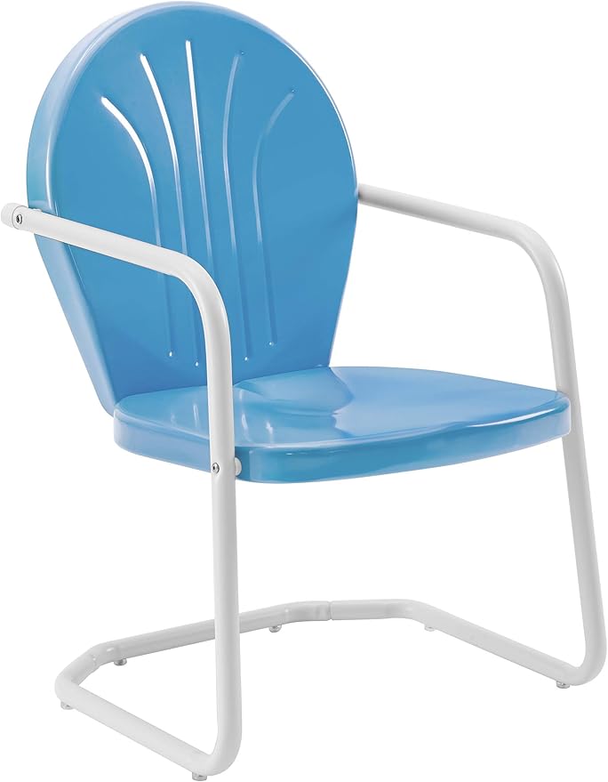 Crosley Furniture Griffith Outdoor Chair, Retro Metal Patio Chairs