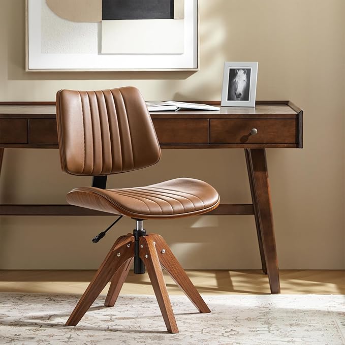 HULALA HOME Faux Leather Home Office Chair