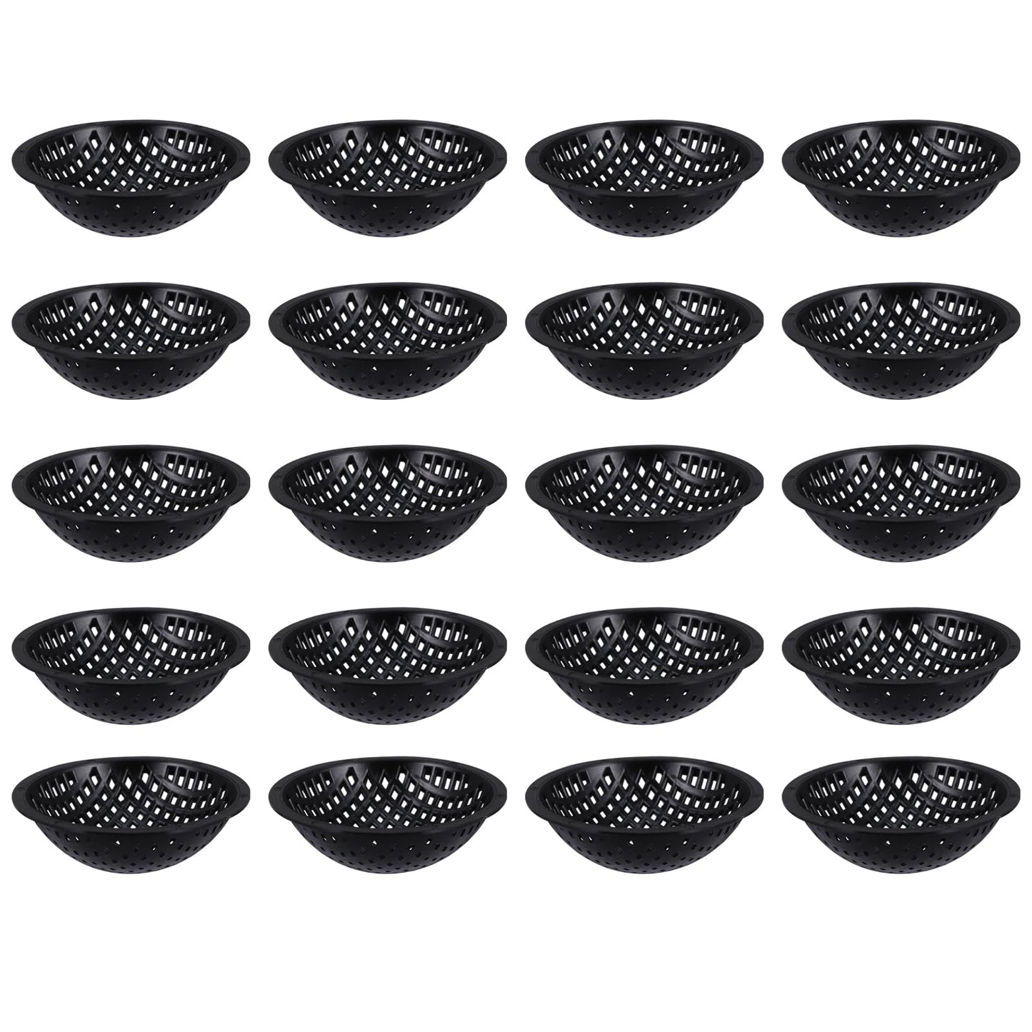 Yardwe 20 Pcs Bonsai Pot Bottom Mesh Pads, Black Plastic Drainage Screens, 2.95 Inch Round Grid Mats for Indoor and Outdoor Plant Pots, Prevent Soil Loss and Improve Air Circulation