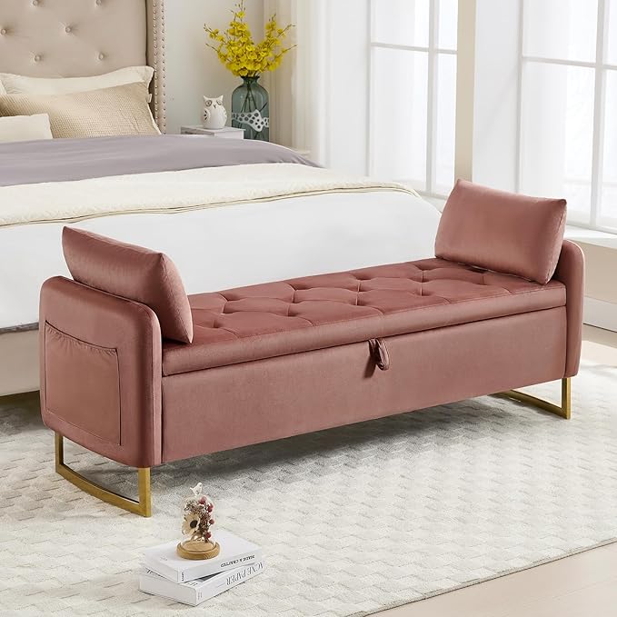 65" End of Bed Storage Bench, Modern Storage Benches