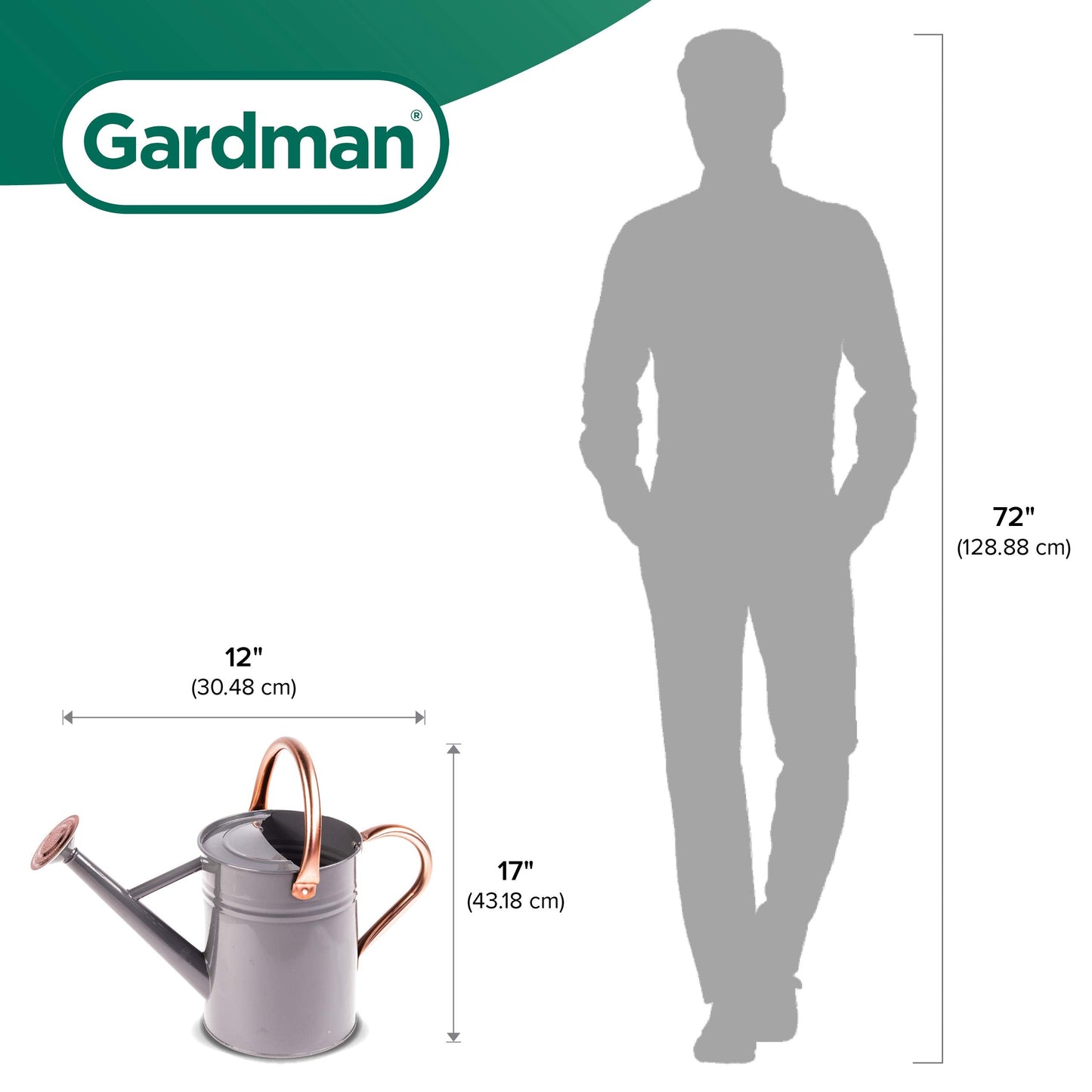 Gardman R34884 1 Gallon Watering Can, Cool Gray
