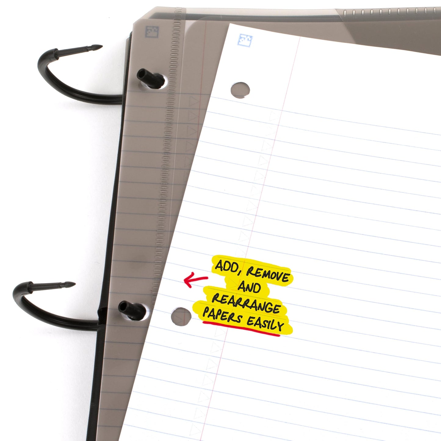 Five Star Flex Refillable Notebook + Study App, College Ruled Paper and 1 Inch TechLock Ring Binder with Customizable Cover, Pockets, Tabs and Dividers, 200 Sheet Capacity, White (29326AE2)