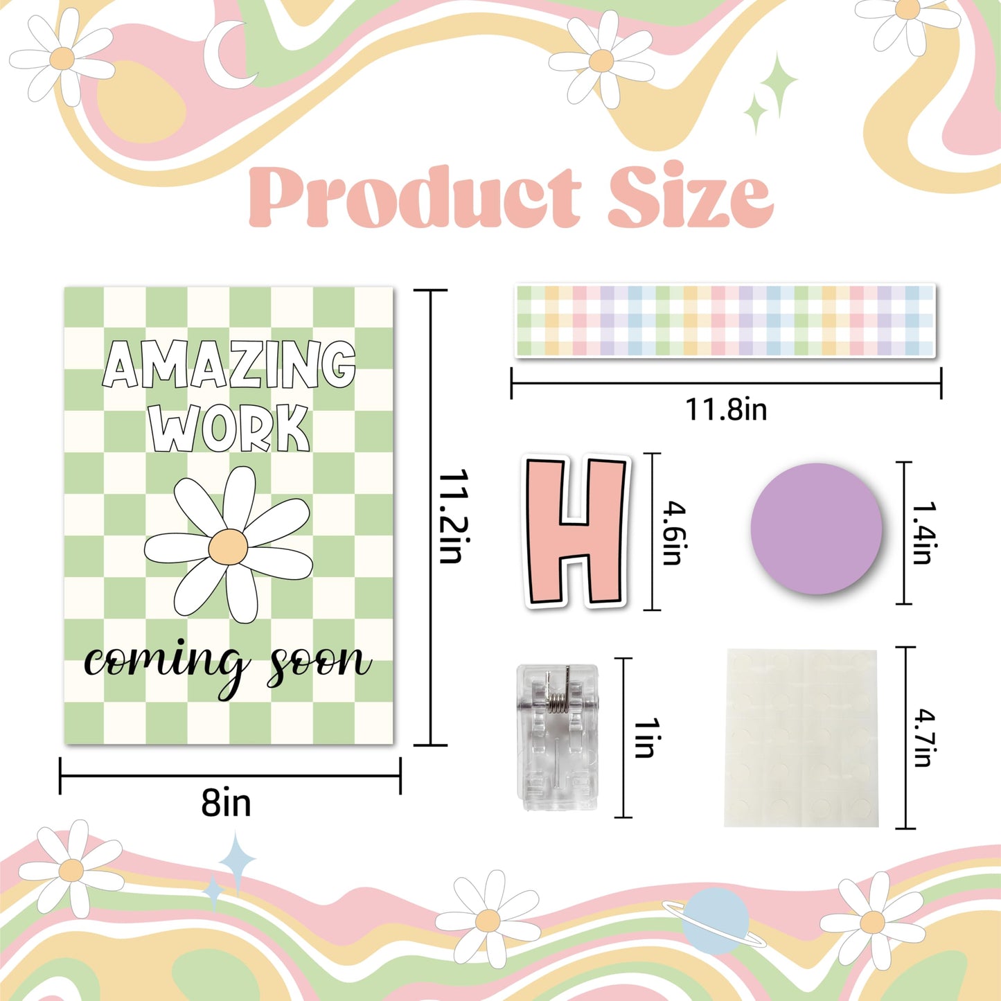 Bigerto 160 Pcs Pastel Student Work Display Bulletin Board Decoration Our Brightest Work Wow Works Cutouts with Clips Names Display Classroom Decor for Teachers Motivational Back to School Supplies