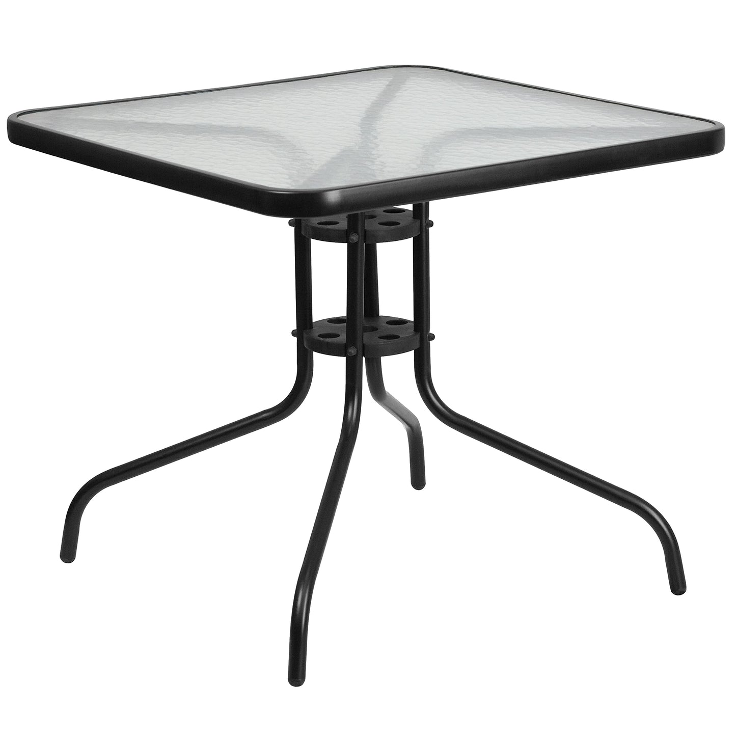 Flash Furniture Barker 31.5" Square Indoor/Outdoor Tempered Glass Metal Frame Side Table