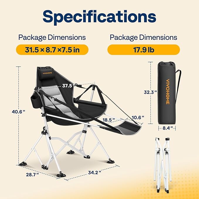 VIVOHOME Hammock Camping Chair