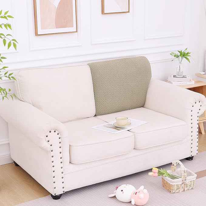 Smiry Waterproof Couch Cushion Covers, Stretch Jacquard Thick Sofa Cushion