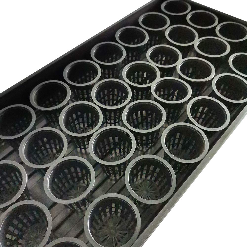 HORTIPOTS 2 Inch Net Pot 2 in Wide Rim Design with Reflective Net Pot Lids (Set of 75)