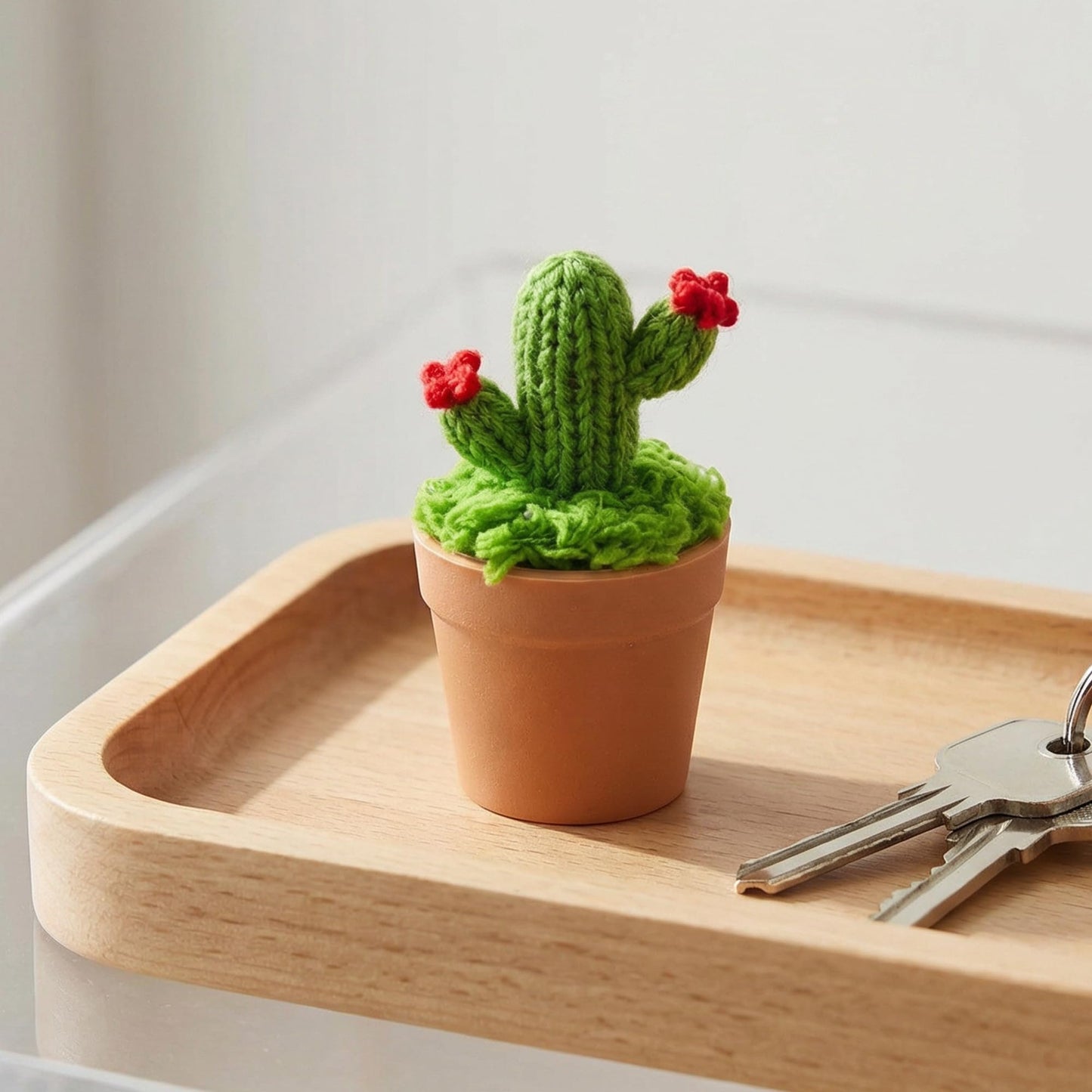 Mizelu 20 Sets Mini Knit Plants DIY Craft Pots, Little Plastic Plant Pot for Crochet, Knitted Craft Flower Pots for Handmade Gifts on Mother's Valentine's Day Home Office Decor (Brown)