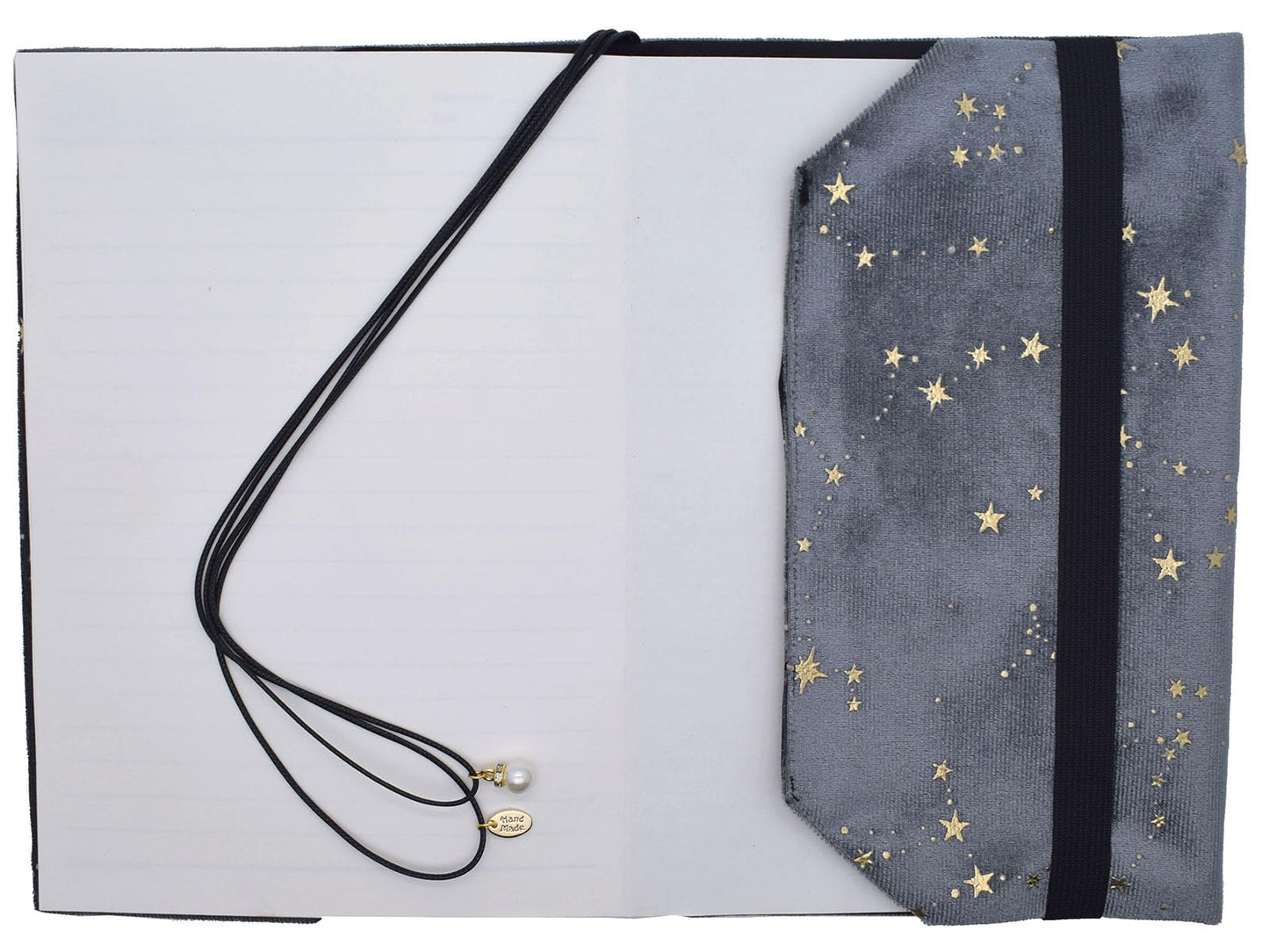 BLBMH A5 Journal Cover | Non-Stretch Fabric Notebook Cover with Bookmark, 5.5x8.3 Washable Privacy Protector for Paperback Bible Hardcover, Gift for Women - Velvet Grey