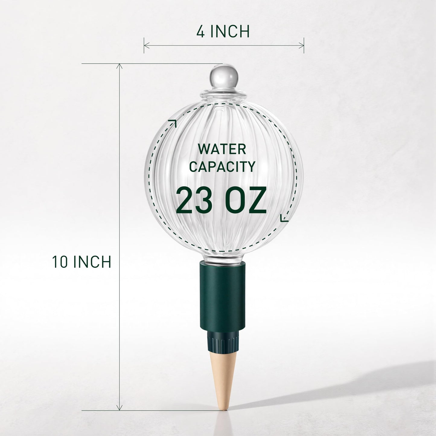 Soilagua 23 oz Extra Large Plant Watering Globes Top Fill, Clear Glass Water Bulbs with Terracotta Spikes Adapter, Slow Release Vacation Plant Watering Devices, Automatic Drip Irrigation, 2 Pack
